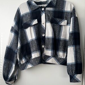 Plaid Button-Up Women's Top Flannel